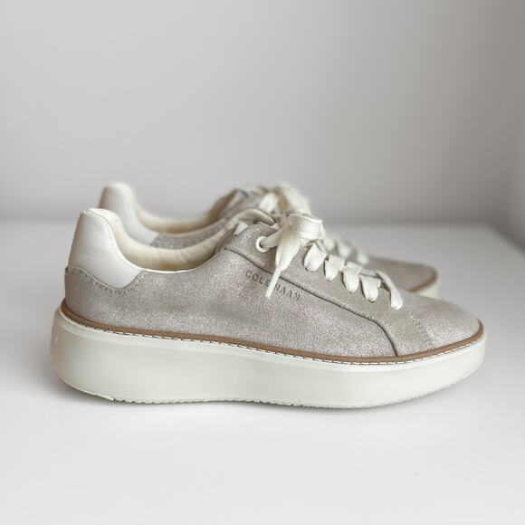 NEW* Cole Haan Women's Grandpro TopSpin Sneaker in Size 6 Metallic Gold $160 - Picture 2 of 7